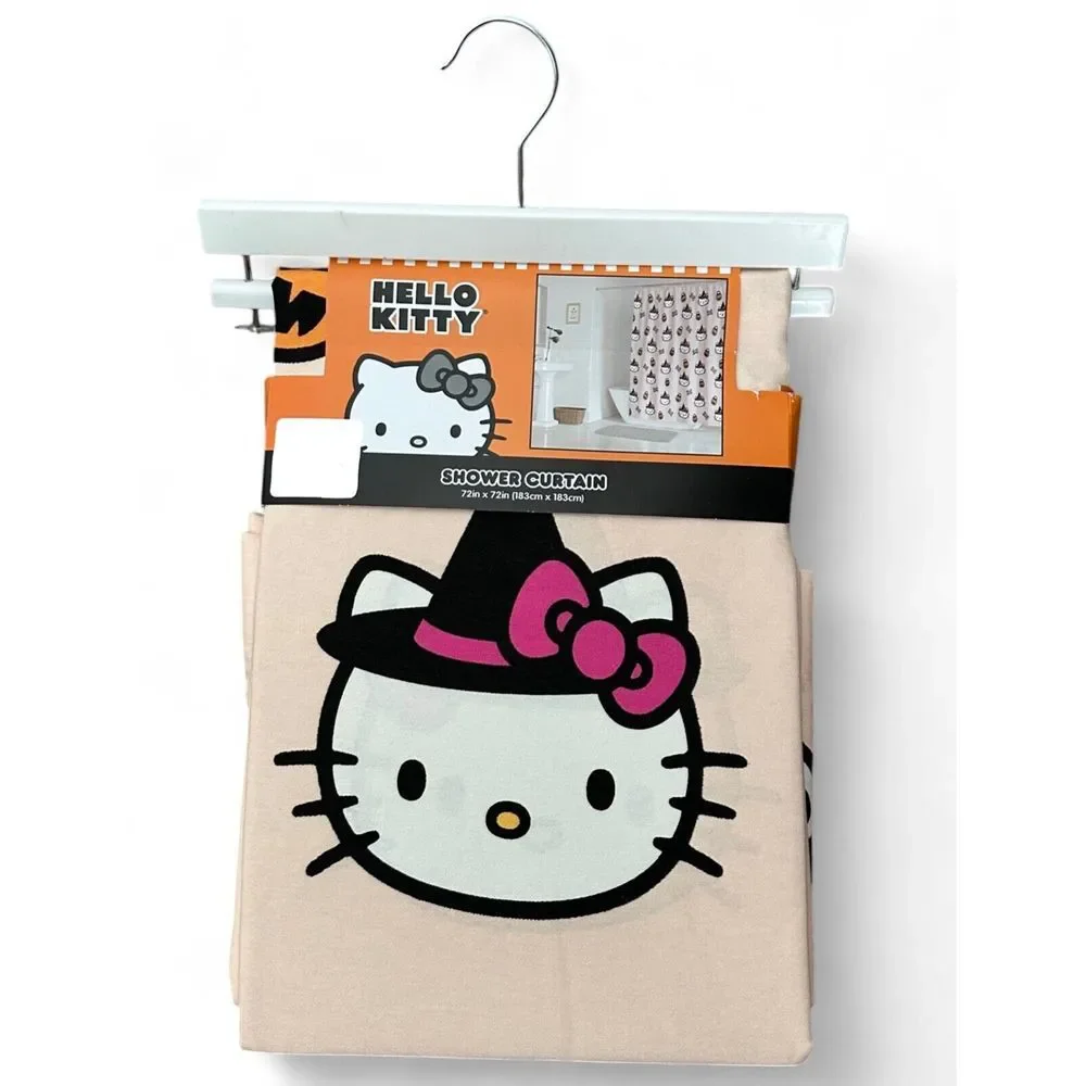 Hello Kitty‎ Sanrio Halloween Witch Cotton Shower Curtain 72x72